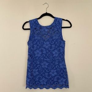FREDERICK’S OF HOLLYWOOD blue lace tank